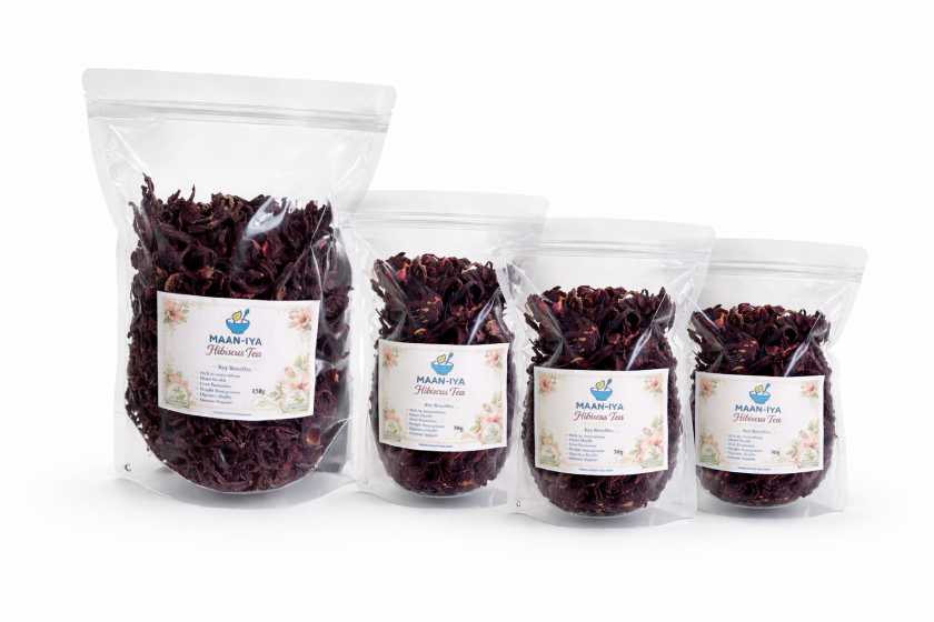 hibiscus tea dried flowers jar